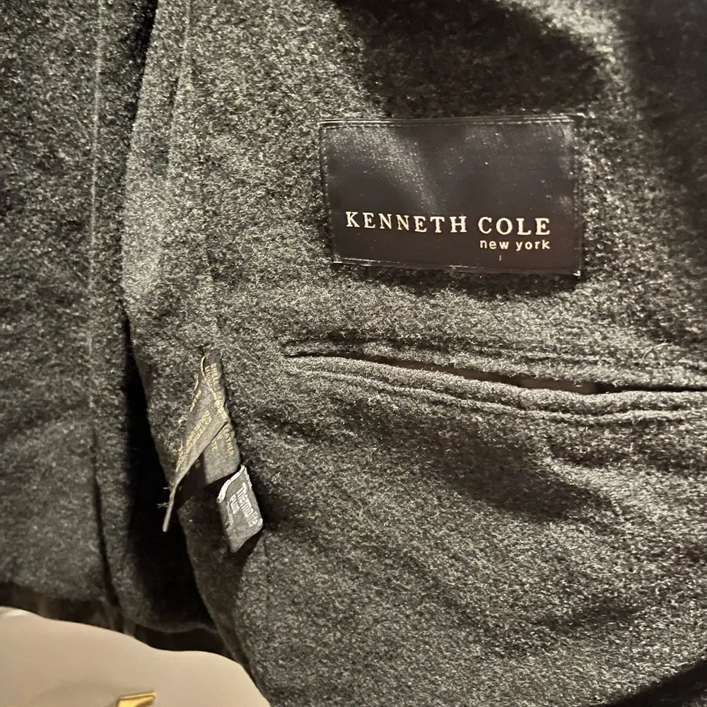 Kenneth Cole New York Black Leather Coat